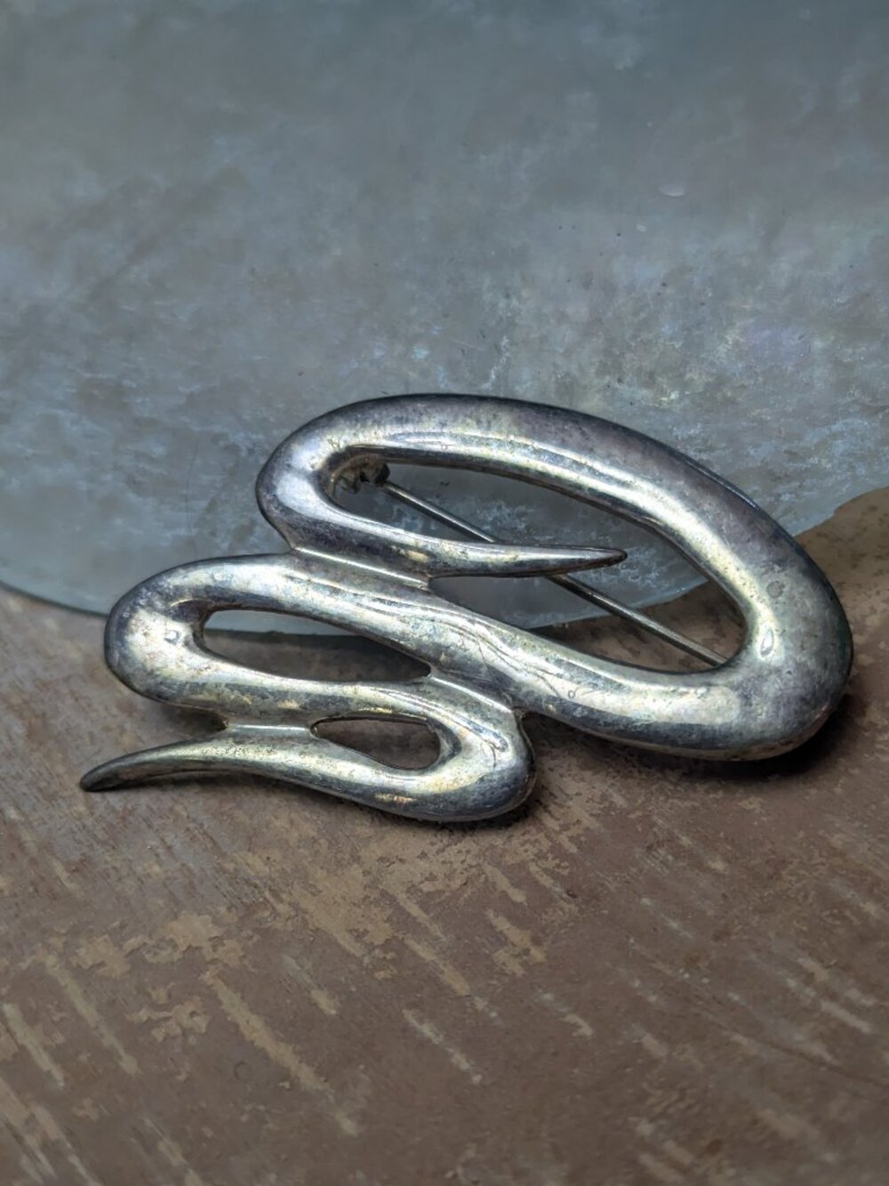 M. Jent sterling silver pin swirl ribbon